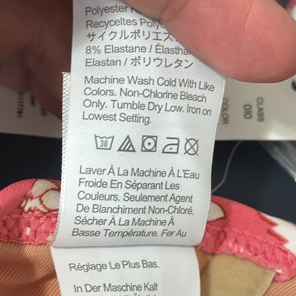 J. Crew O-Ring Bandeau Bikini Top Women's Plus 3X Pink Tossed Floral New BH555 - Picture 10 of 13